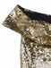 [Vorverkauf] Gold 1950er Schulterfrei Pailletten Swing Kleid