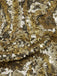 [Vorverkauf] Gold 1950er Schulterfrei Pailletten Swing Kleid