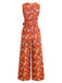 1950er Baumwolle Ärmellos Überall Blumen Gürtel Jumpsuit
