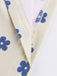 Blau & Aprikose 1960er Blumen Breiter Träger Tief V-Ausschnitt Kleid