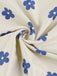 Blau & Aprikose 1960er Blumen Breiter Träger Tief V-Ausschnitt Kleid