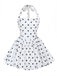 Weiß 1960er Tupfen Halfter Tutu Kleid