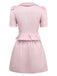2PCS 1960er Vertikal Streifen Peter Pan Kragen Bluse & Rock