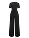 Schwarz & Weiß 1930er Kerbkragen Tastened Jumpsuit