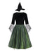 Grün 1950er Der Zauberer von Oz Wicked Witch 3D-Blumen Kleid