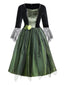Grün 1950er Der Zauberer von Oz Wicked Witch 3D-Blumen Kleid