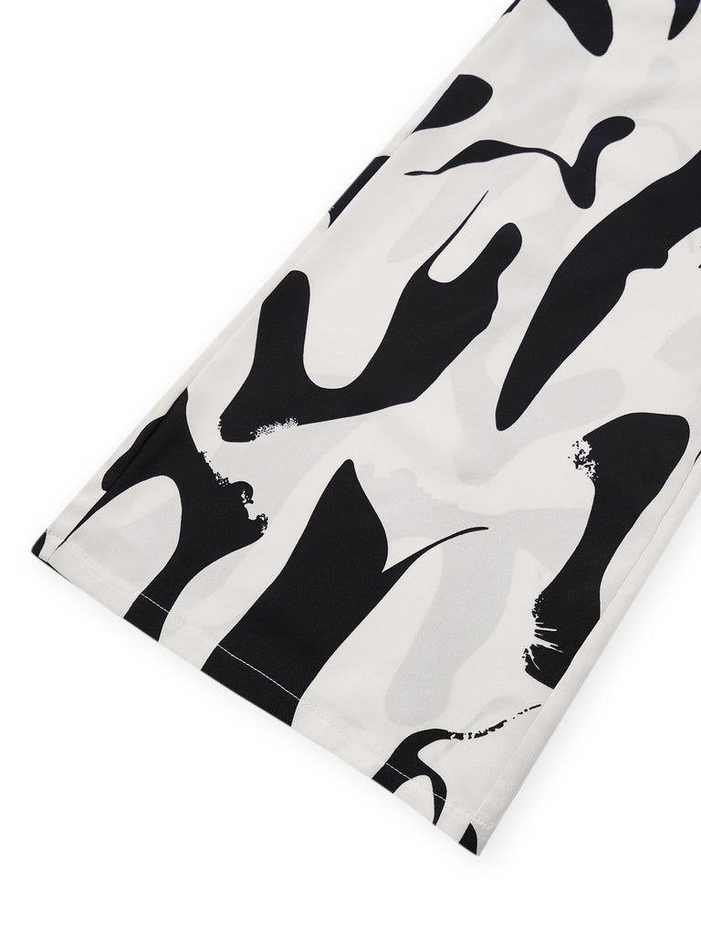 Schwarz & Weiß 1940er Kuhhaut Halter Jumpsuit