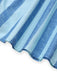 2PCS Blau 1950er Streifen Quadratischer Hals Top & Gerüschtes Rock