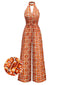 1960er Stehkragen Geometrisch Hippie Jumpsuit