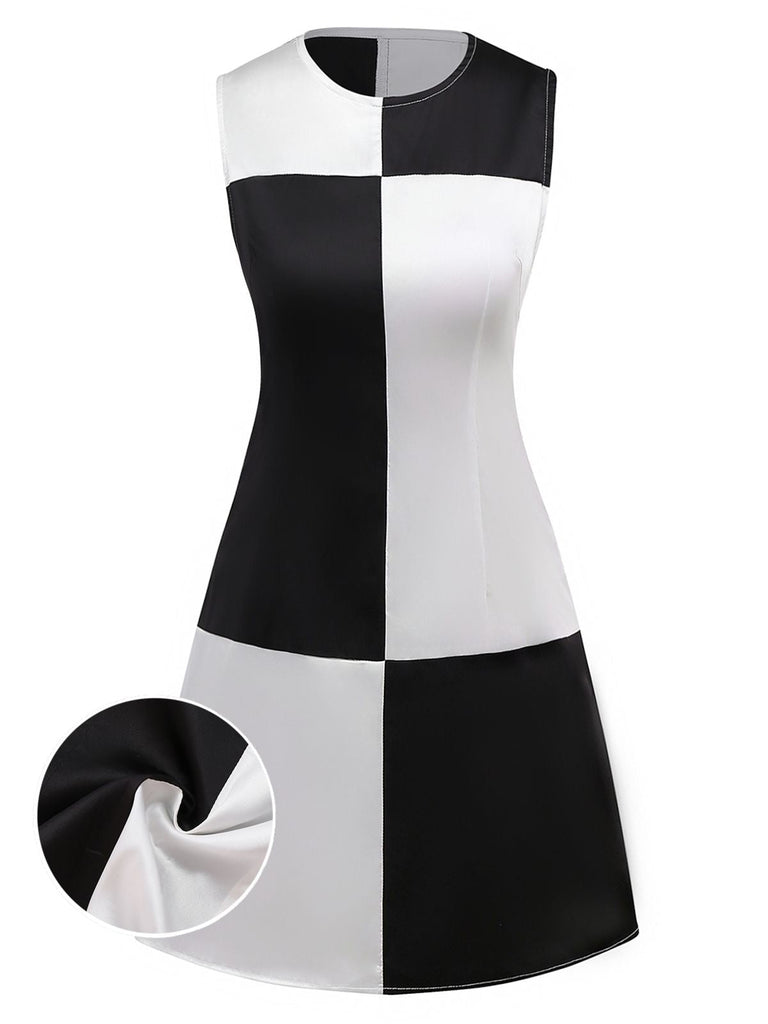 [Vorverkauf] 1960er Schwarz & Weiß Farbblock Kleid