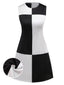 1960er Schwarz & Weiß Farbblock Kleid