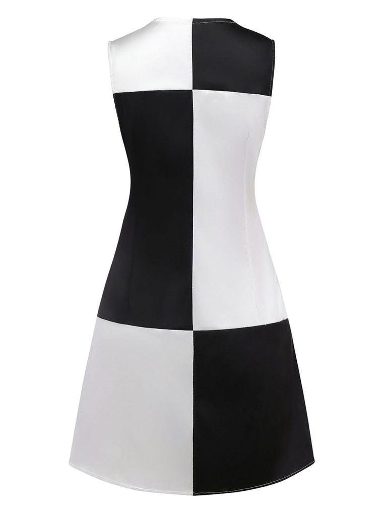 [Vorverkauf] 1960er Schwarz & Weiß Farbblock Kleid