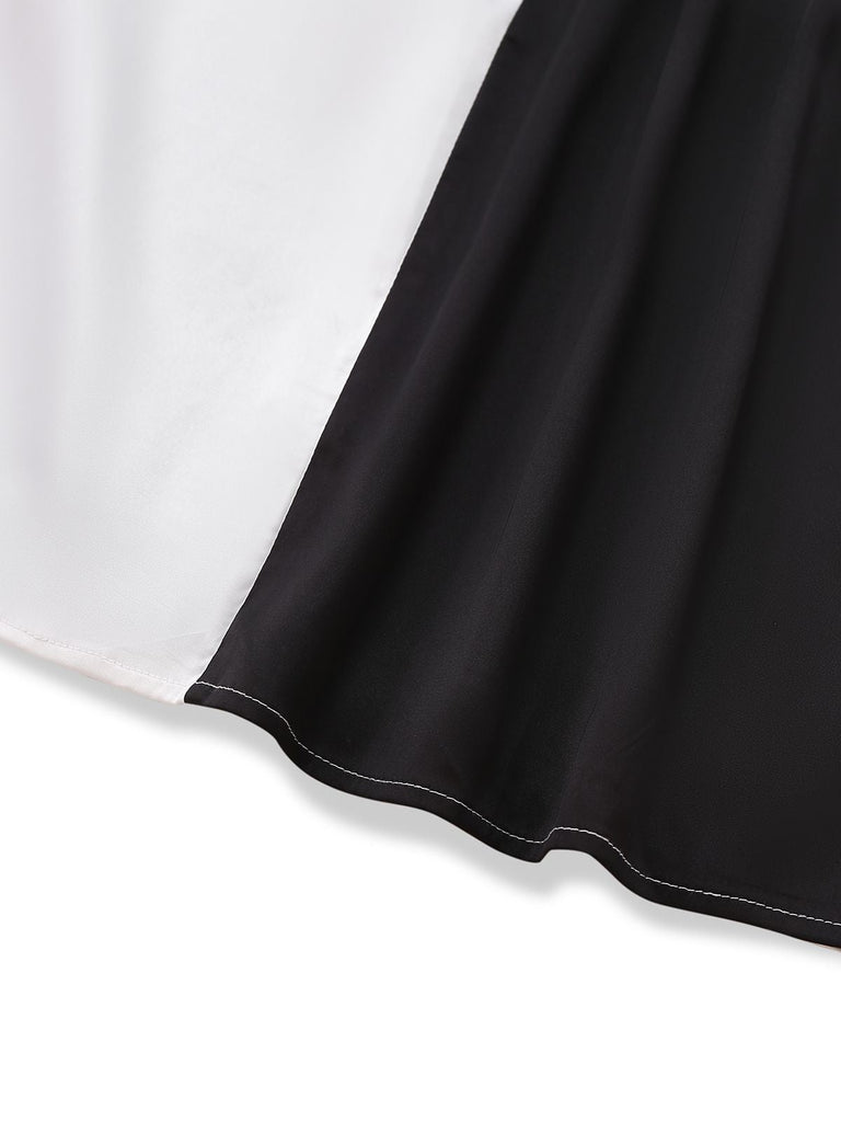 [Vorverkauf] 1960er Schwarz & Weiß Farbblock Kleid