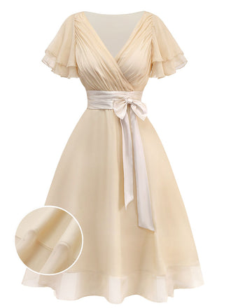 Sekt 1950er Satin Tüll Cocktail Kleid