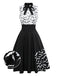 [Vorverkauf] Schwarz & Weiß 1950er Schnürung Bogen Schläger Kleid