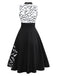 [Vorverkauf] Schwarz & Weiß 1950er Schnürung Bogen Schläger Kleid