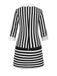 [Vorverkauf] Schwarz & Weiß 1960er Bogen Niedrige Taille Streifen Kleid