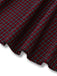 [Vorverkauf] Rot 1950er Plaid Revers Puffärmel Baumwolle Kleid