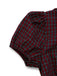 [Vorverkauf] Rot 1950er Plaid Revers Puffärmel Baumwolle Kleid