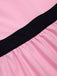 [Vorverkauf] Rosa 1960er Farbblock A-Linie Tasche Kleid