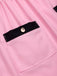 [Vorverkauf] Rosa 1960er Farbblock A-Linie Tasche Kleid