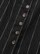 2PCS Schwarz 1960er Nadelstreifen Bleistift Rock Ärmellos Suit