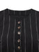 2PCS Schwarz 1960er Nadelstreifen Bleistift Rock Ärmellos Suit