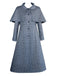 Blau 1940er Wednesday Plaid Cape Trench Mantel