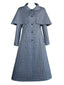 Blau 1940er Wednesday Plaid Cape Trench Mantel
