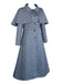 Blau 1940er Wednesday Plaid Cape Trench Mantel