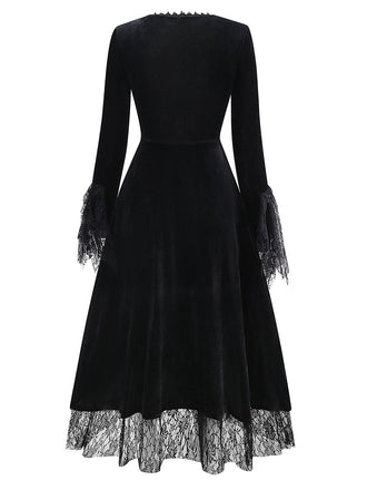 Rot 1930er Halloween Vampir Königin Schnürung Kleid