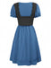 1940er Punk Gothic Puffärmel Rüschen Kleid