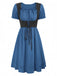 1940er Punk Gothic Puffärmel Rüschen Kleid