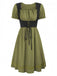 1940er Punk Gothic Puffärmel Rüschen Kleid