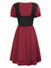 1940er Punk Gothic Puffärmel Rüschen Kleid