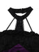 2PCS Lila 1980er Gothic Kreuz Hexe Top & Rock