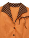 [Vorverkauf] Orange 1940er Baumwolle Polka Dot Revers Bogen Kleid