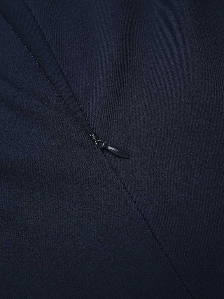 [Vorverkauf] Blau 1940er Solide Gerüschtes Verdreht Ärmellos Jumpsuit