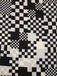[Vorverkauf] Schwarz 1960er Mosaik Irregulär Check V-Ausschnitt Jumpsuit