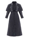 Grau 1950er Halloween Wednesday Plaid Faux-Wolle Cape Mantel