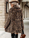 Braun 1950er Leopard Revers Kunstwolle Mantel