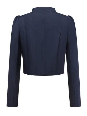 Schwarz 1950er Oktoberfest Stehkragen Langarm Jacke