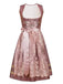 Rose 1950er Oktoberfest Dirndl Blumen Kleid & Besticktes Netz Schürze