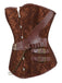 1980er Steampunk Leder Jacquard Blumen Trägerlos Korsett