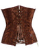 1980er Steampunk Leder Jacquard Blumen Trägerlos Korsett