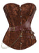 1980er Steampunk Leder Jacquard Blumen Trägerlos Korsett