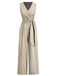 1940er V-Ausschnitt Streifen Taille-Tie Ärmellos Jumpsuit