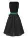 [Vorverkauf] Schwarz 1950er Oktoberfest Baumwolle Polka Dot Kleid mit Gingham Schürze