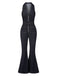 [Vorverkauf] Blau 1970er Baumwolle Denim Ausgestellter Jumpsuit