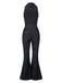 [Vorverkauf] Blau 1970er Baumwolle Denim Ausgestellter Jumpsuit